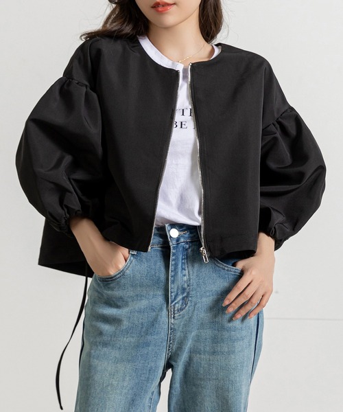 DAY CLOSET ブルゾン アウター 「ショート丈/シルエットが変わる紐付き