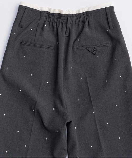 MAISON SPECIAL（メゾンスペシャル） スラックス パンツ Studs Worsted