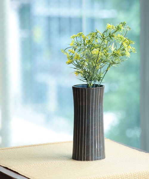 fennica（フェニカ） 花瓶 浦富焼 / 平田俊之 黒刷毛 花器 花瓶
