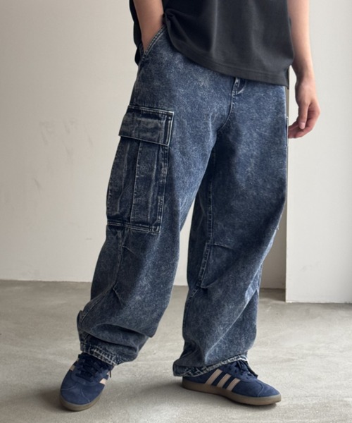 NAVY カーゴパンツ WIDE CARGO PANTS ワイドカーゴパンツ メンズ