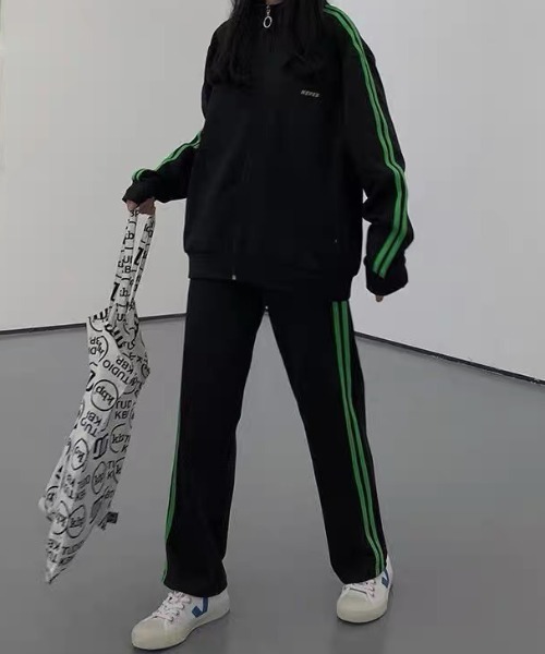 SEN TOKYO ジャージ サイドのラインでトレンド感。ルーズバイカラー