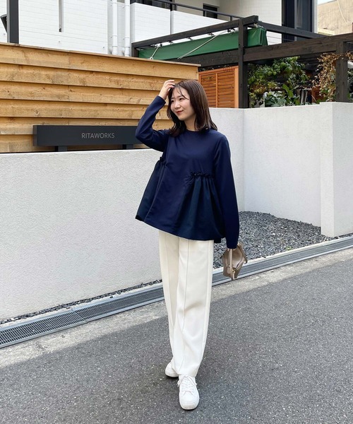 Fit more（フィットモア） tシャツ バルーン切り替えペプラムトップス