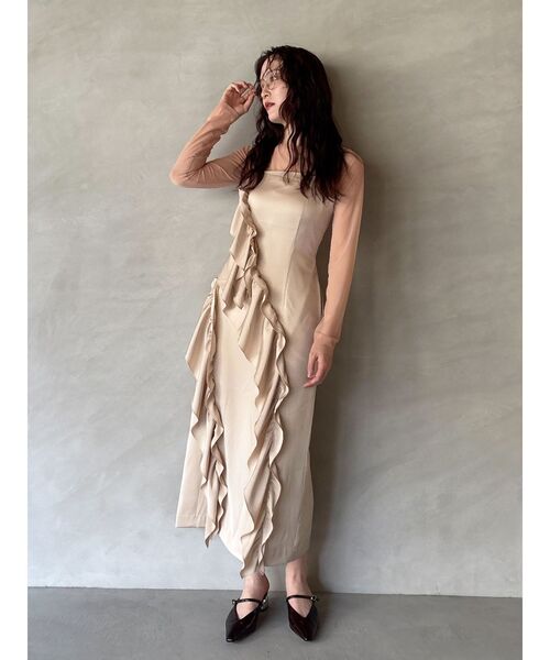 LAGUNAMOON（ラグナムーン） ドレス LADYアシンメトリーフリルキャミ
