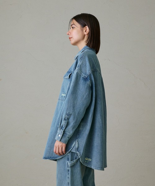 Loungedress（ラウンジドレス） ブラウス シャツ ダメージデニムシャツ