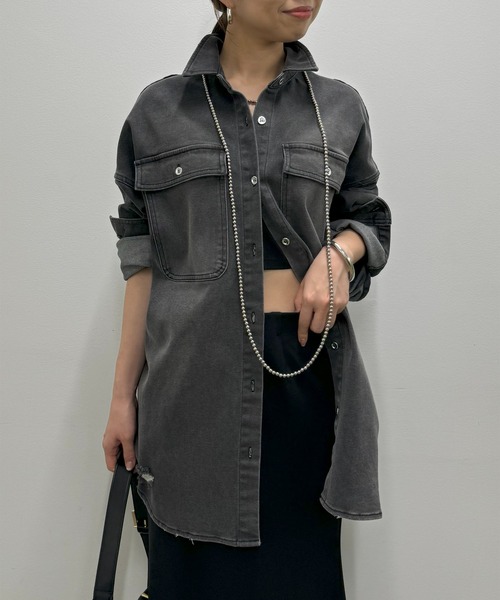 Loungedress（ラウンジドレス） ブラウス シャツ ダメージデニムシャツ