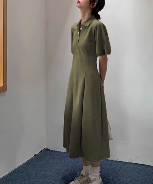 ワンピース ポロ衿フレアロングワンピース : ZOZOTOWN Yahoo!店 - 通販