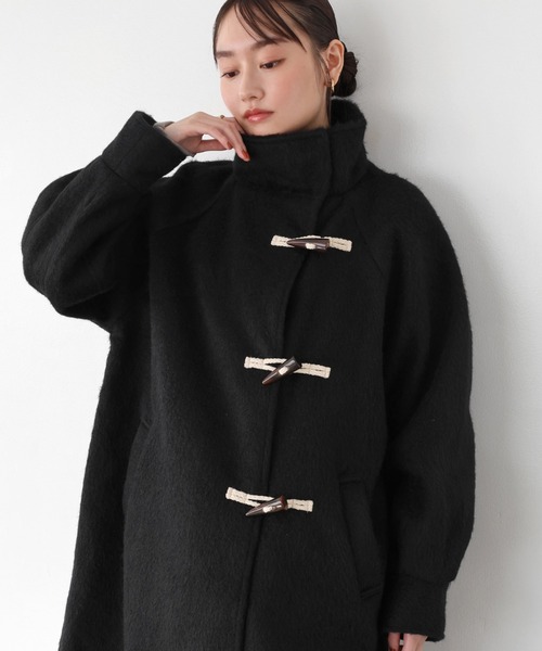 andme（アンドミー） ダッフルコート コート ニットシャギースタンド