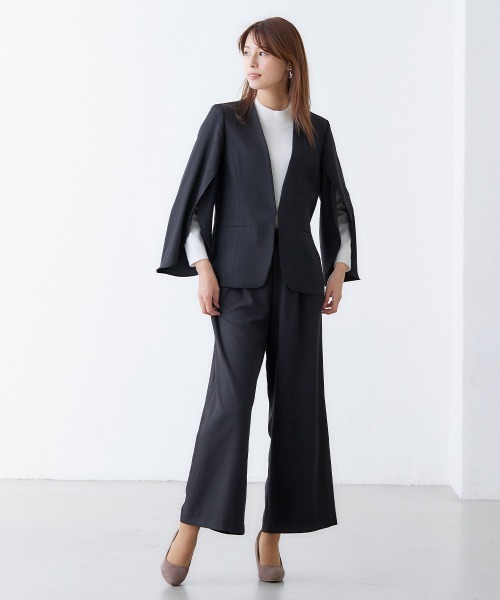 7days Life Styling スーツ 「セットアップ対応・洗える」ケープ風