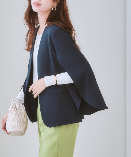 7days Life Styling スーツ 「セットアップ対応・洗える」ケープ風