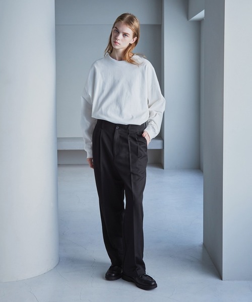 SERACE スラックス 「SERACE」Wide silhouette straight slacks
