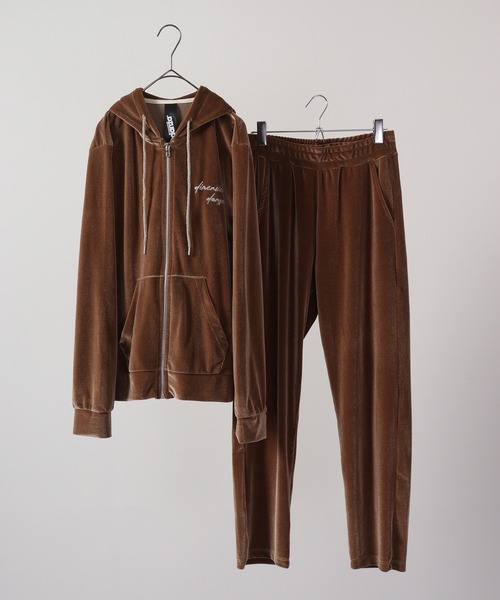 DIMENSIONE danza セットアップ ベロアフルジップフーディー＆パンツ