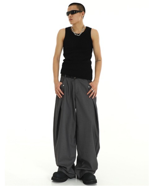 ROOP TOKYO スラックス 2TUCK WIDE STRAIGHT SLACKS/2タックワイド