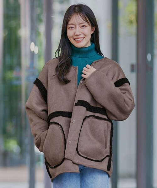 Tiaclasse ムートンコート ボアコート 2wayリバーシブルボアショート