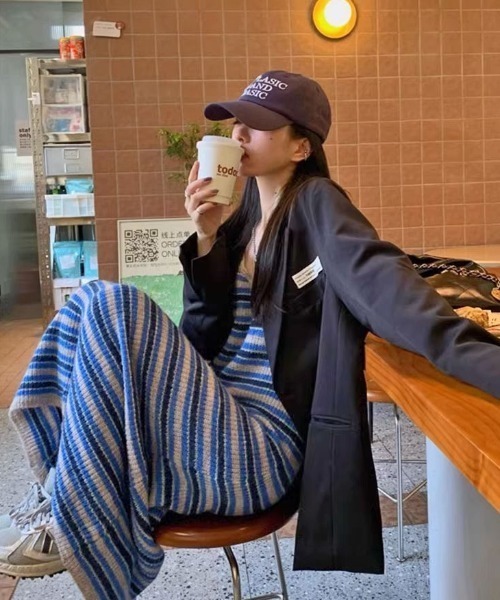 ワンピース マルチストライプニットキャミワンピース : ZOZOTOWN Yahoo