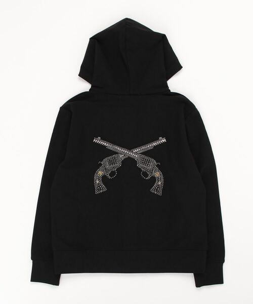 roar guns（ロアーガンズ） パーカー BLACK ZIP HOODIE CRY レディース