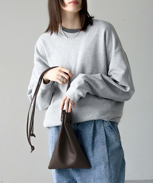 ショルダーバッグ 「Alfred Alex」synthetic leather drawstring