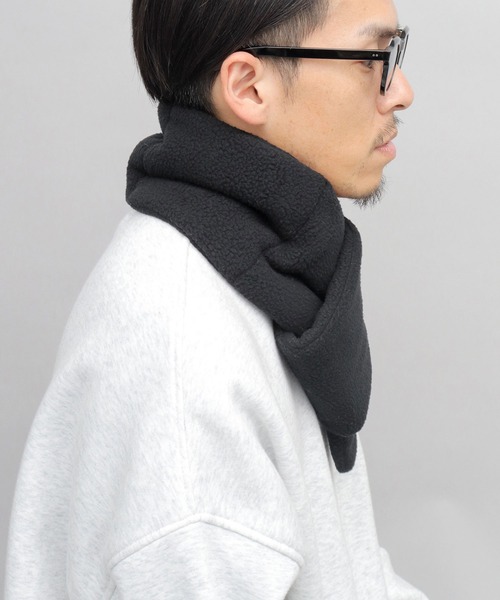 Basiquenti ネックウォーマー スヌード POLARTEC 中綿 マフラー メンズ