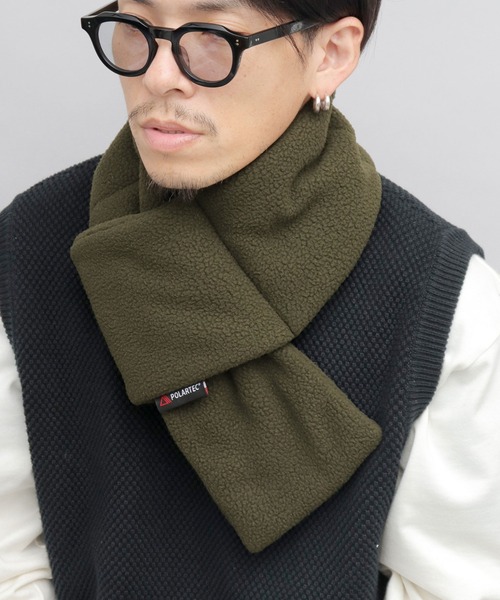 Basiquenti ネックウォーマー スヌード POLARTEC 中綿 マフラー メンズ