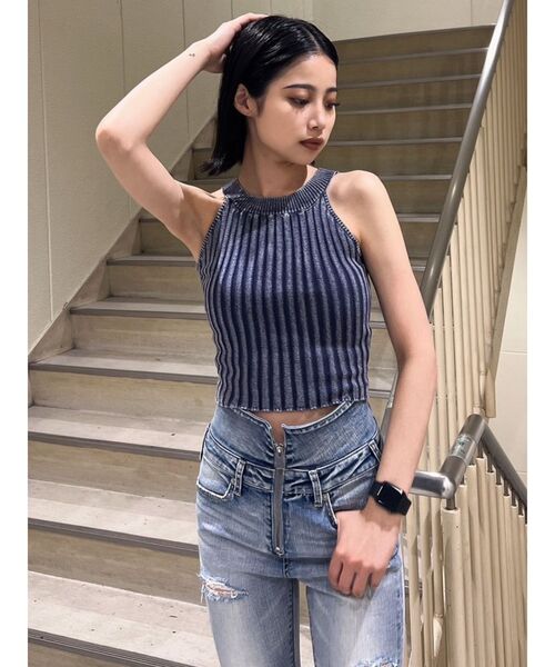GYDA（ジェイダ） タンクトップ ブリーチアメスリニット TOPS