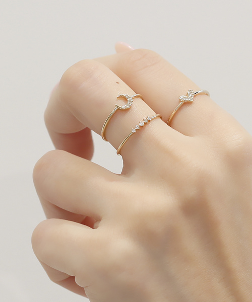 Jewel closet by L&Co. 指輪 リング K10ダイヤモンド モチーフリング