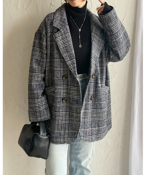 She's Closet ジャケット テーラードジャケット グレンチェック柄