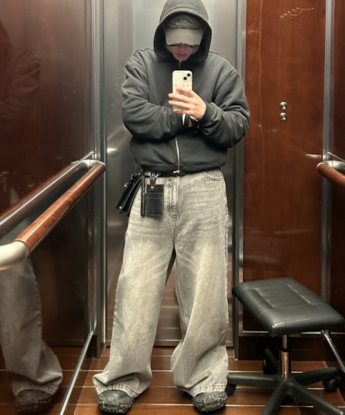MASONPRINCE ジーンズ サイドベルト ワイドフレアデニムパンツ NZK6069