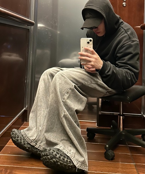 MASONPRINCE ジーンズ サイドベルト ワイドフレアデニムパンツ NZK6069