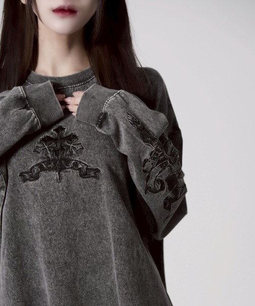 REFLEM（レフレム） tシャツ 「REFLEM/レフレム」クロス刺繍L/S Tee