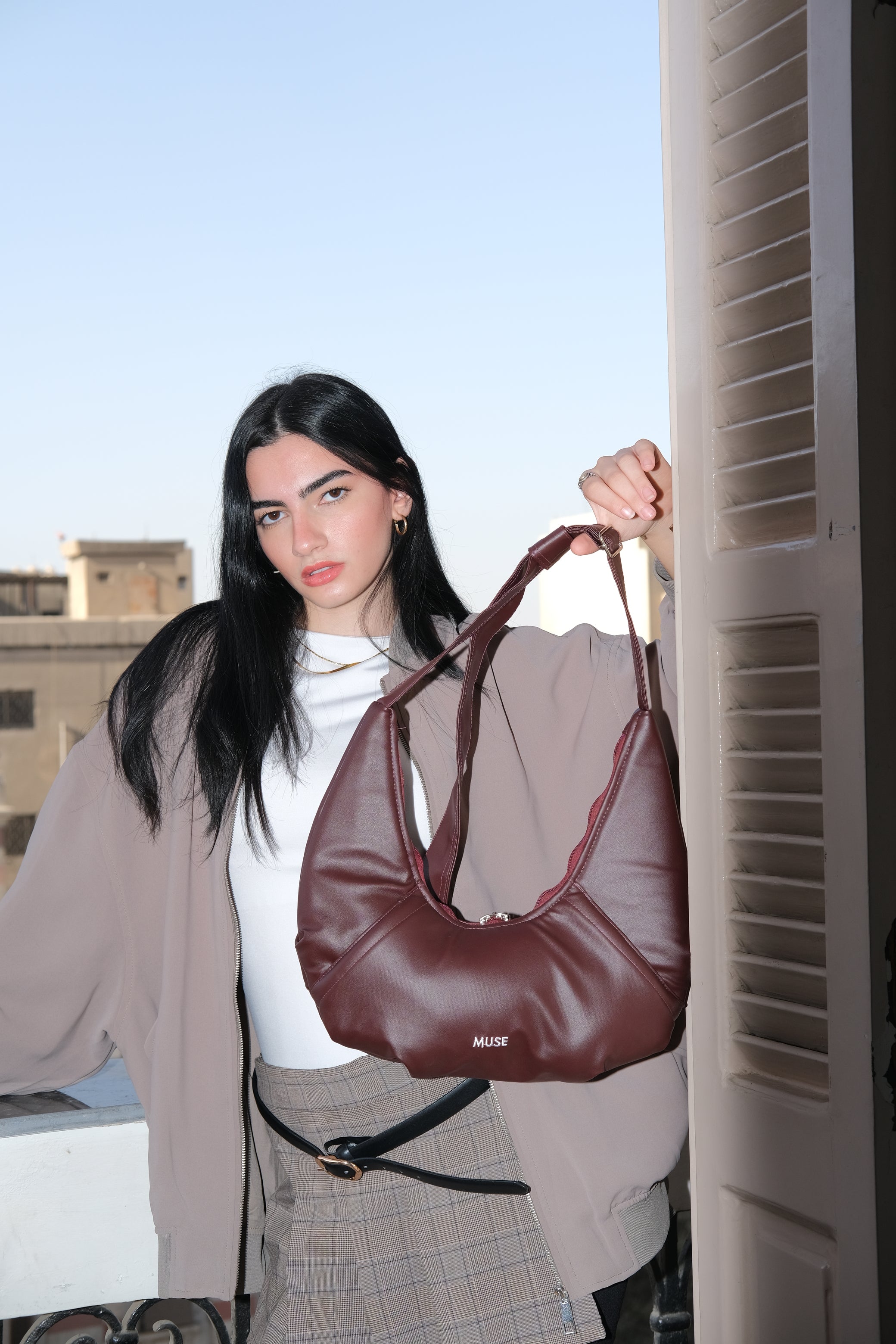 The mini croissant bag in Burgundy – Muse-bags