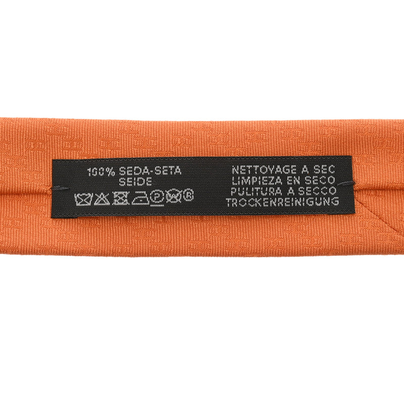 HERMES エルメス H織り オレンジ メンズ シルク100％ ネクタイ 未使用