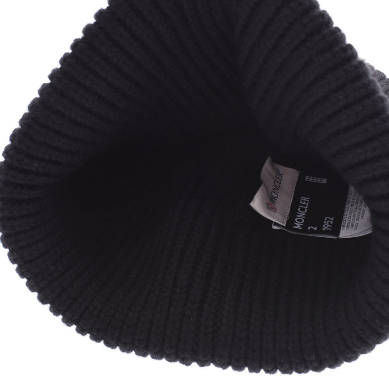 モンクレールニット帽 黒 ユニセックス ニットキャップ MONCLER 中古