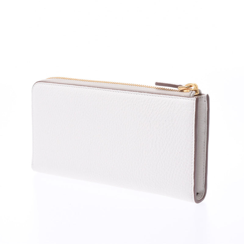 プラダL時ファスナー ビアンコ（白） レディース 長財布 1ML035 PRADA