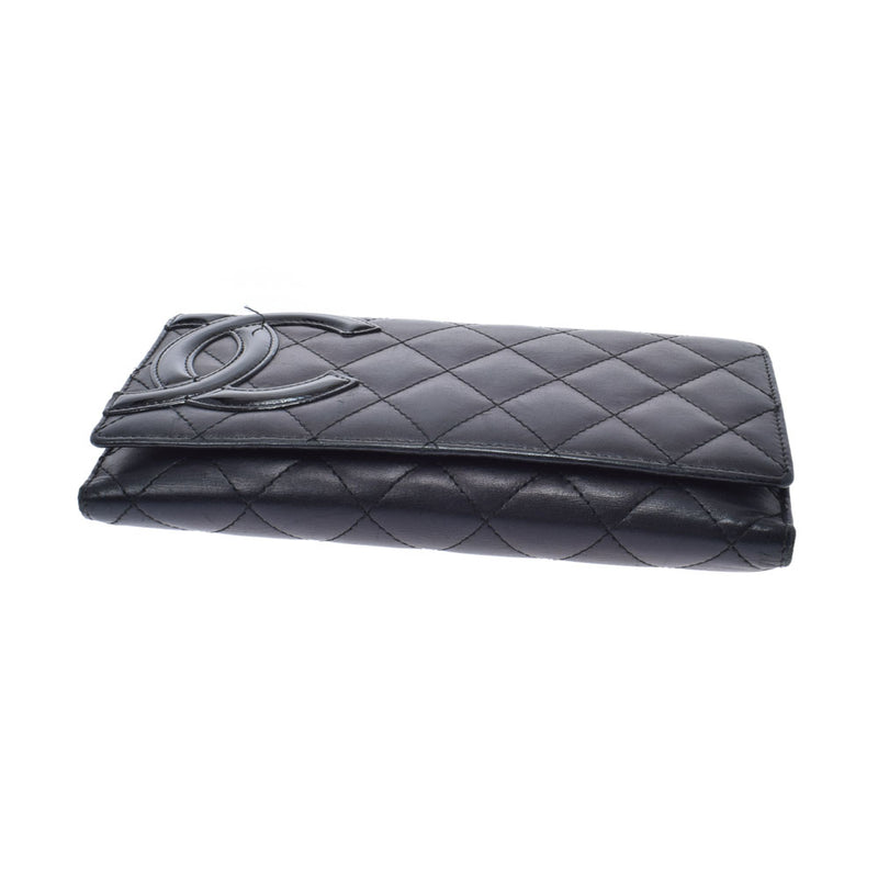 シャネル三つ折り 14132 黒/黒 レディース 長財布 CHANEL 中古 – 銀蔵