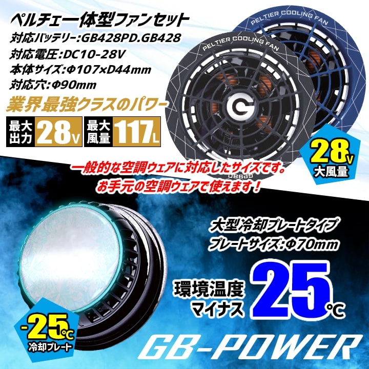 空調服用 ペルチェ ファン 一体型（28V専用 ペルチェファン