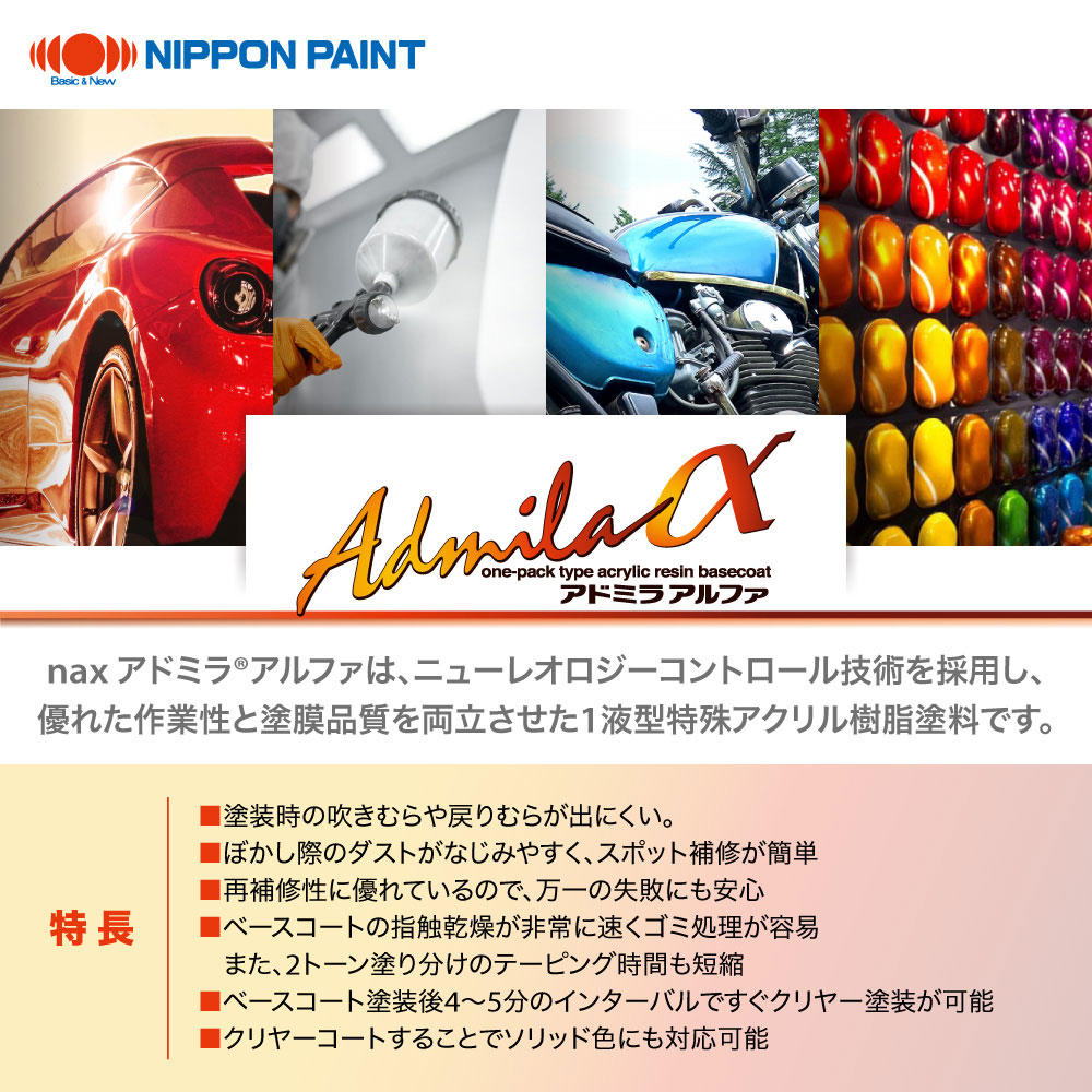 日本ペイント アドミラα 調色 ニッサン KAV メタルグレー(RM) 1kg
