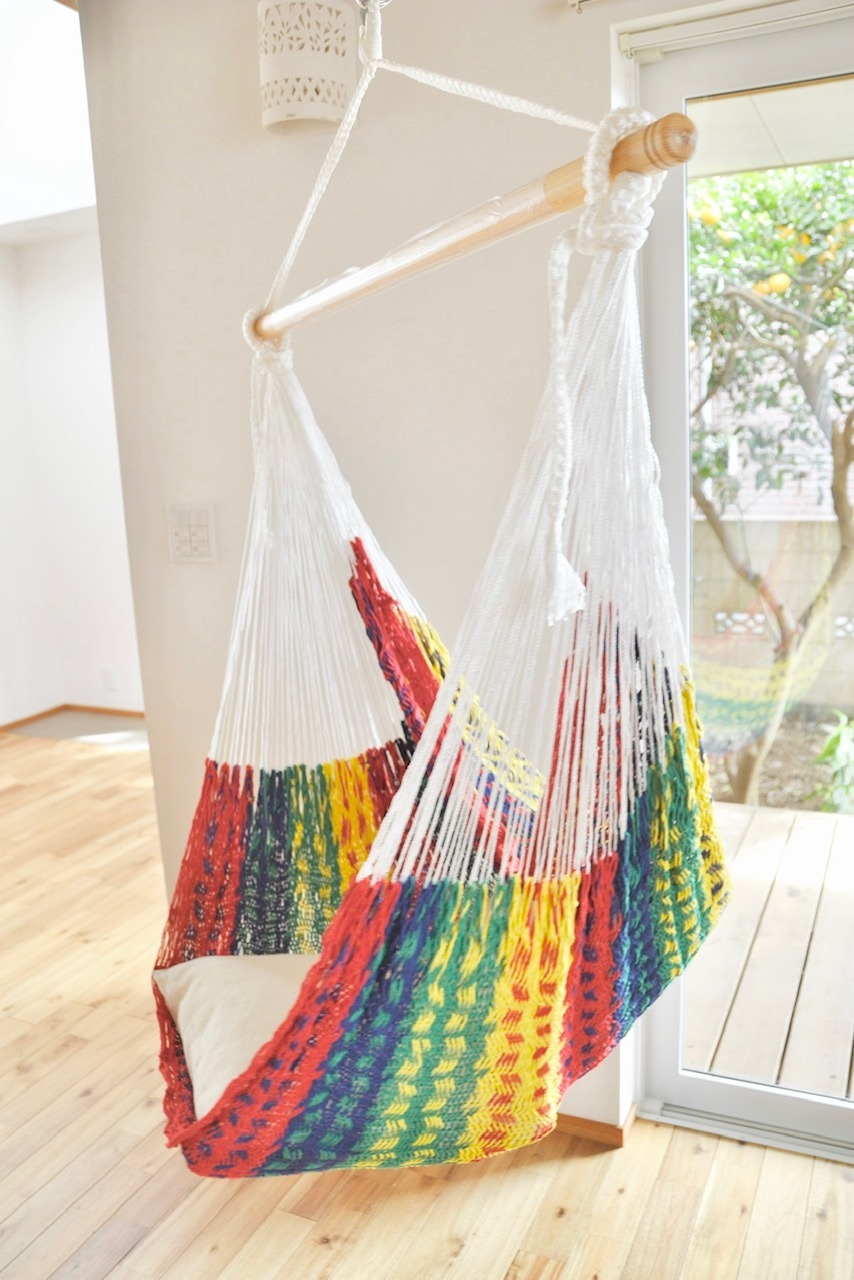 セール！メキシカンハンモックチェア（ネット）ラージ「マルチカラーA