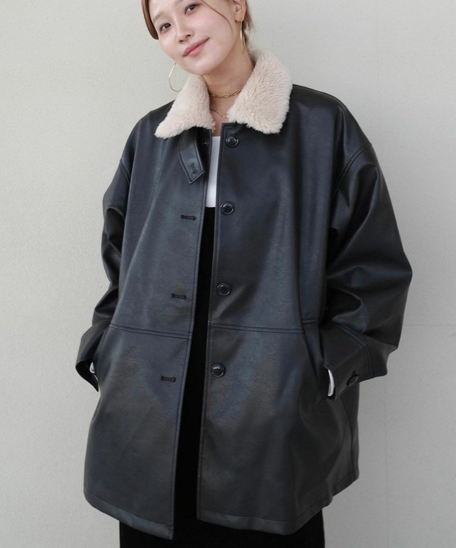 Hideka Original】3Way Vintage Fake Leather Jacket | HEILIS