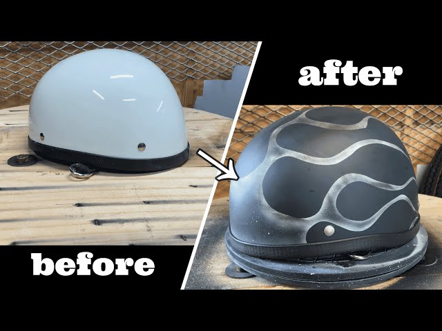 ヘルメット塗装 ファイヤーパターン エイジング加工 半ヘルメット編