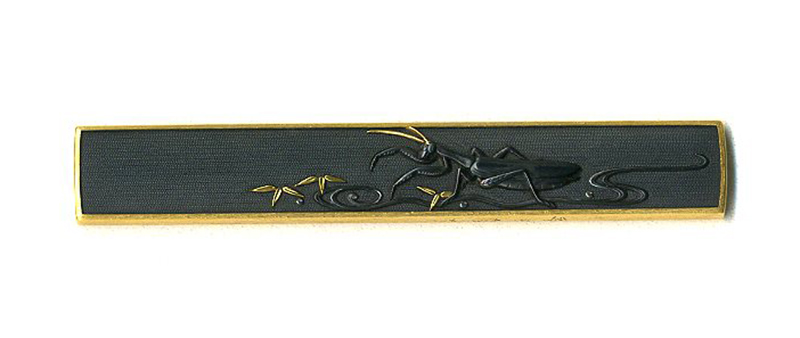 後藤法橋一乗 蟷螂図小柄 龍獅堂コレクションGotou Houkyo Ichijyo