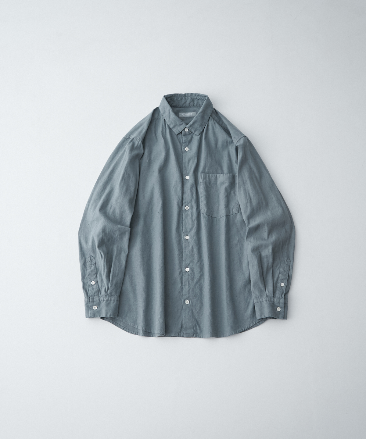 UpcycleLino] 起毛リネン レギュラーカラーシャツ｜nest Robe