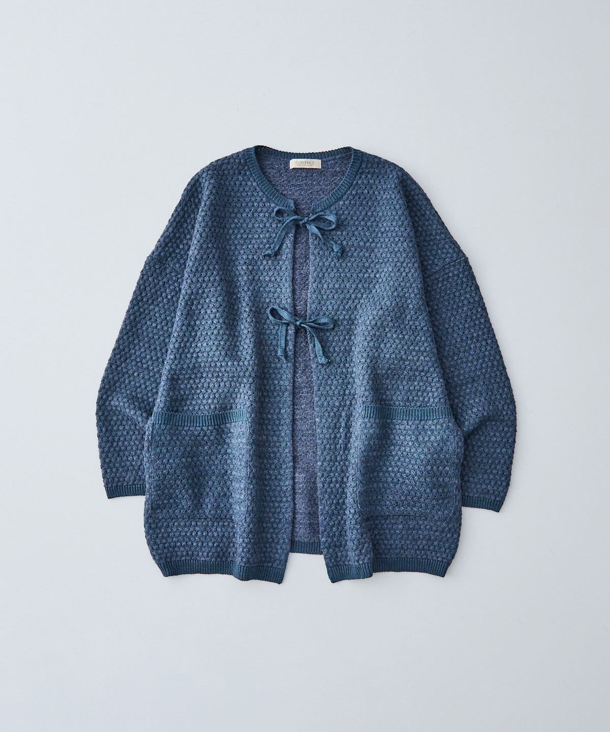 中白染め リネンウールニット オーバーカーディガン｜nest Robe