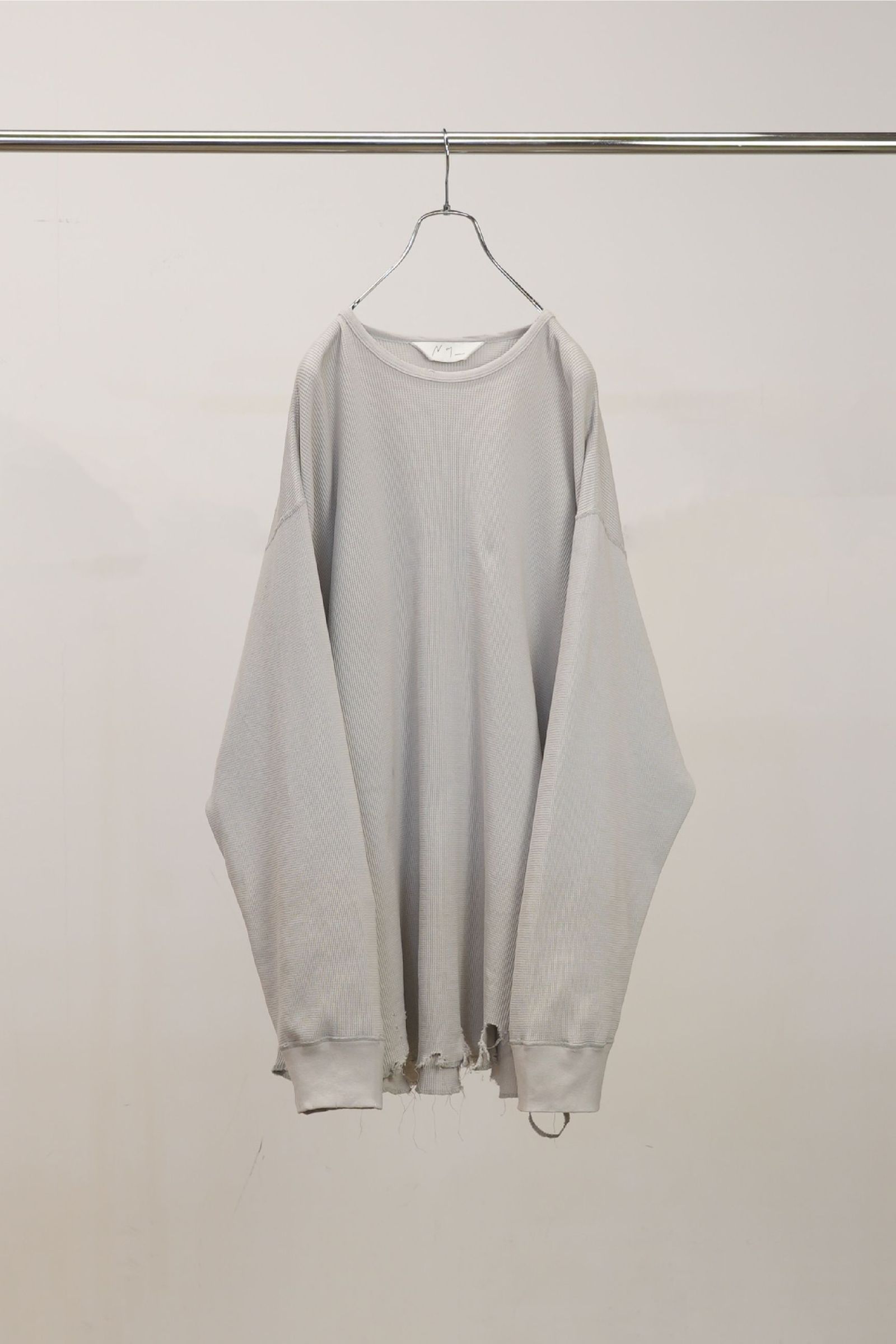 ANCELLM - DAMAGE WAFFLE CREW LS | WHITE | カットソー | NapsNote