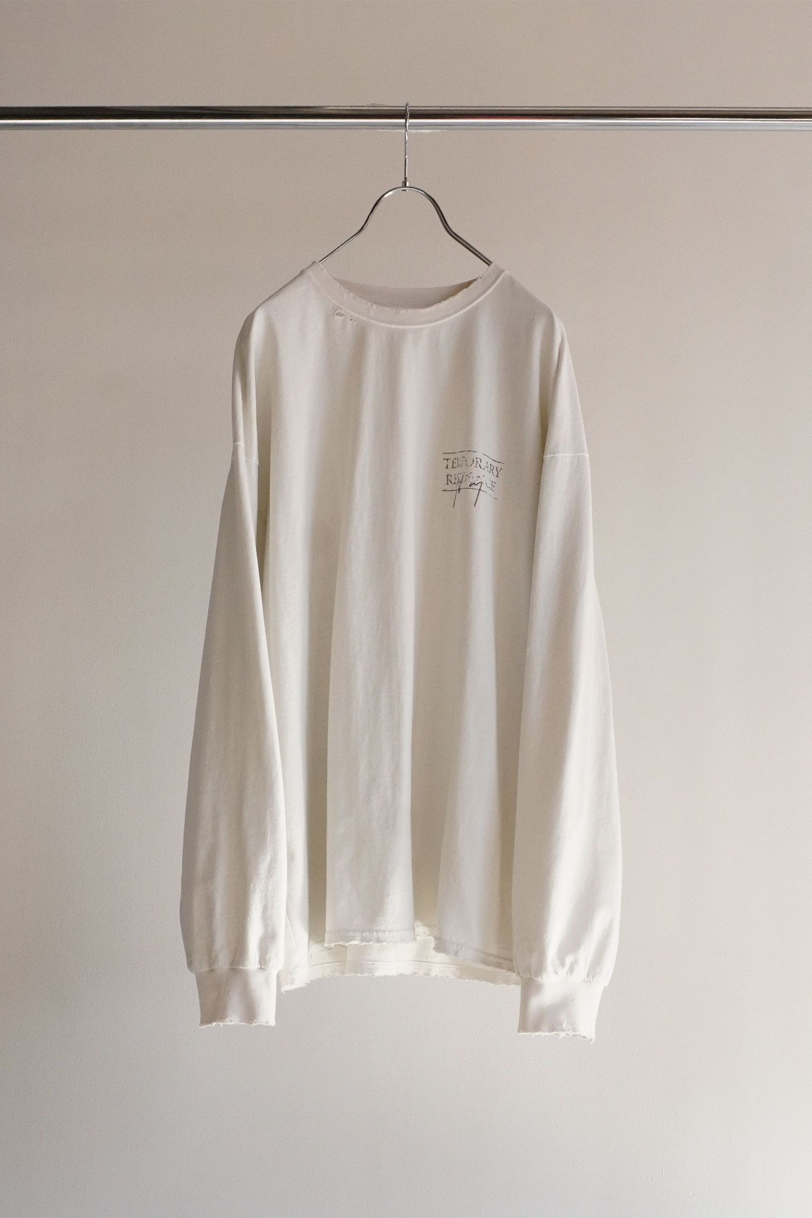 ANCELLM - T/RESIDENCE DYED LS T-SHIRT（刺繍・プリント） | BLACK