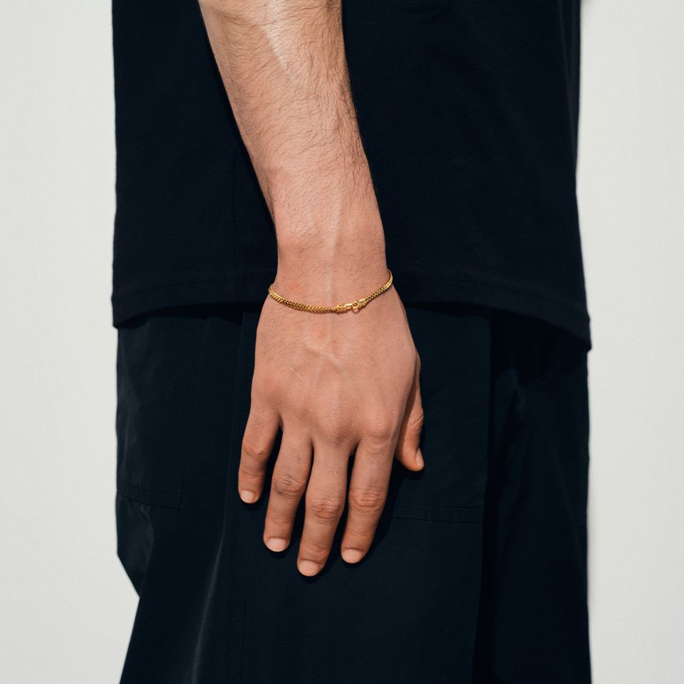 TOMWOOD - Curb Bracelet M Gold 7.7Inch / カーブ ブレスレット(19.5