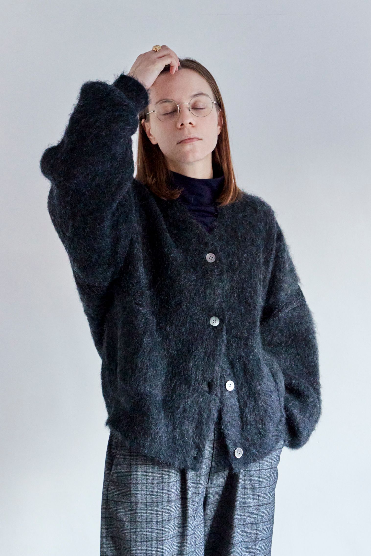 トップス BELAFONTE ATOMIC PATTERN MOHAIR CARDIGAN BELAFONTE ATOMIC