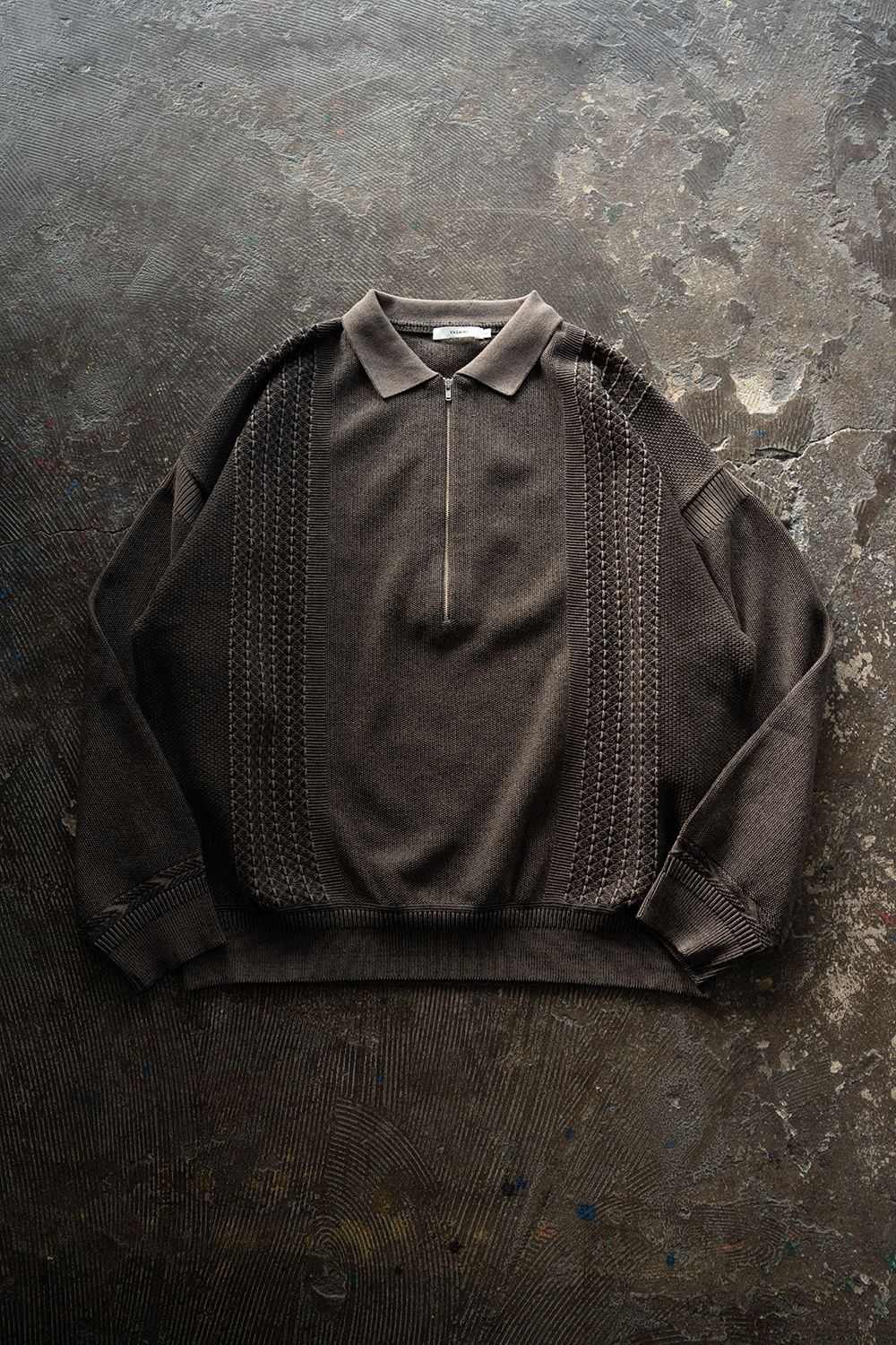 YASHIKI - 【26SS】Kanto Knit Polo(MIX GRAY) | Salty