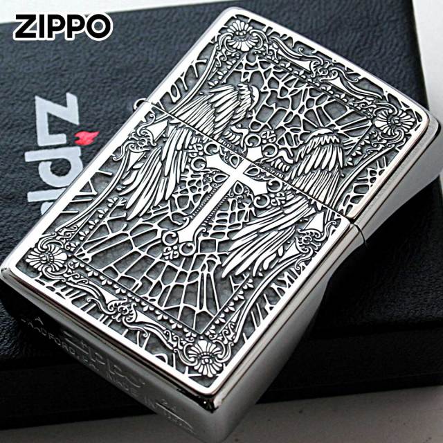 Zippo ジッポー クロス Cross 十字架 グレー ＃200 メタルプレート