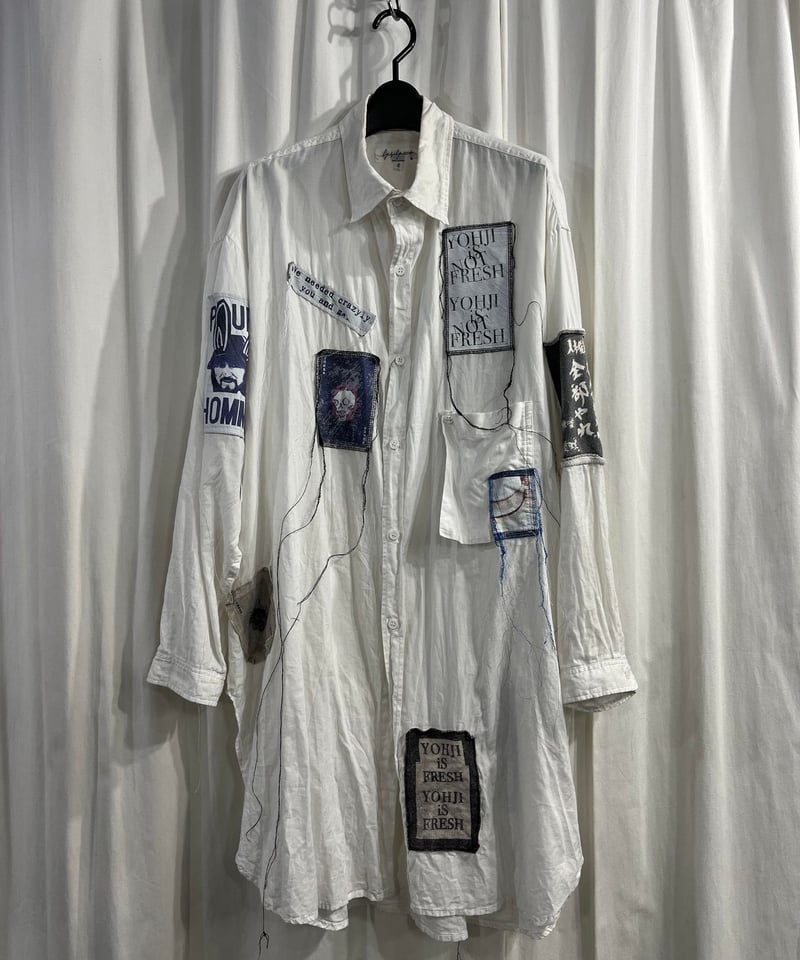 2019SS yohji yamamoto pour homme ワッペン付きロングブラウス（