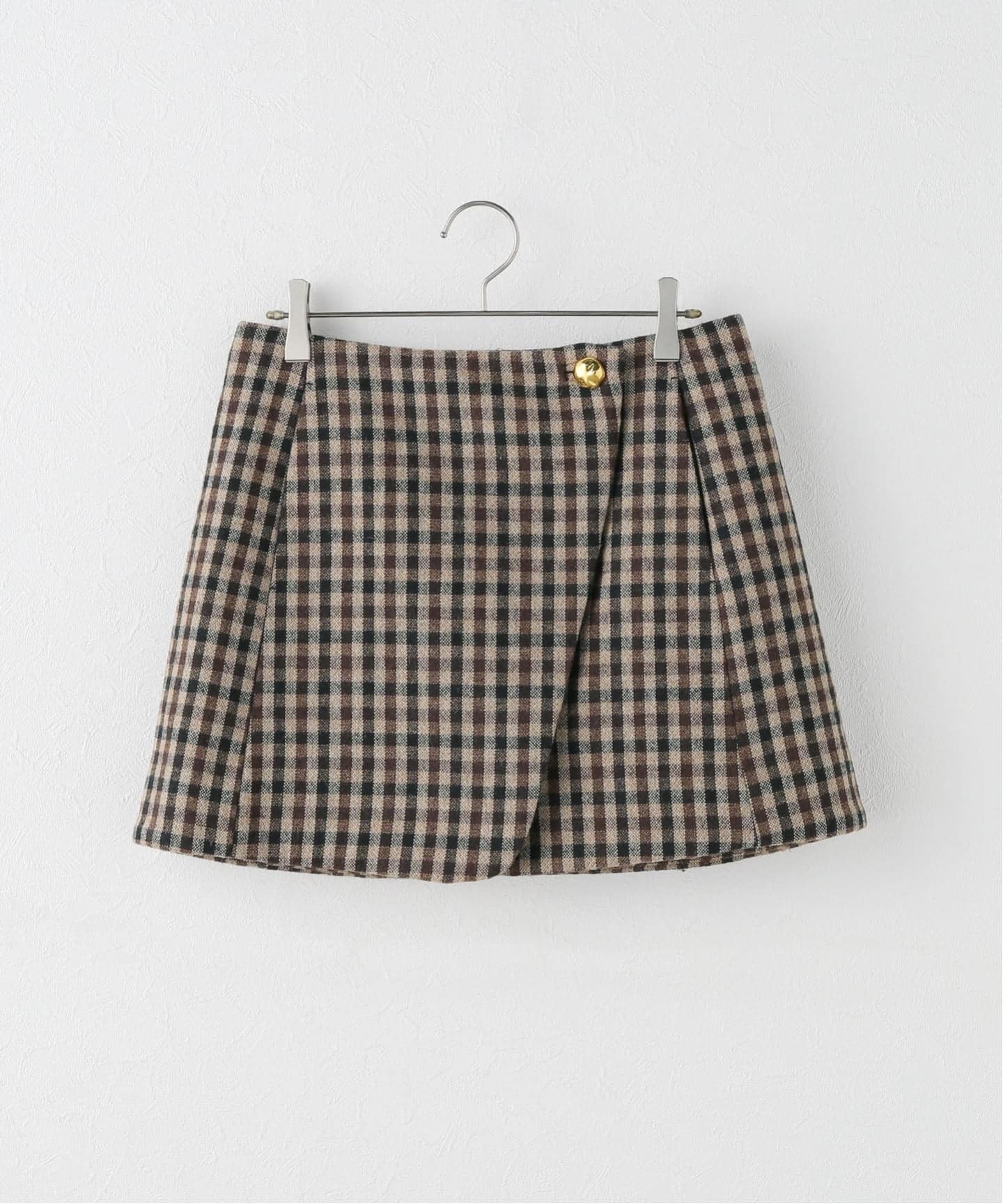 GANNI/ガニー】Check Wool Mix Skirt：スカート（ミニスカート