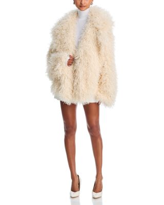 Norma Kamali Single Breasted Faux Fur Coat | Bloomingdale's